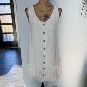 Eesome Cream Button-Down Mini Dress